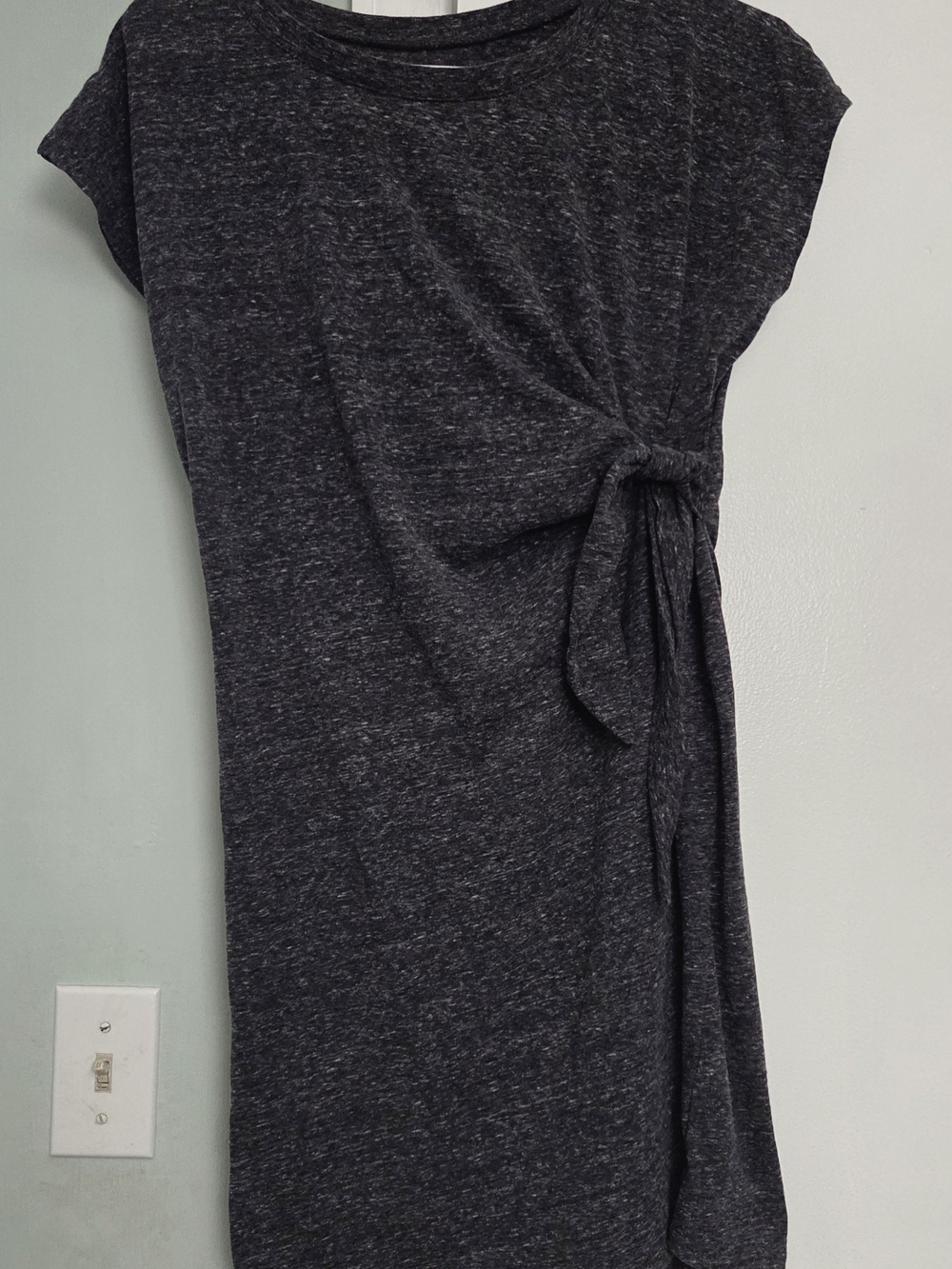 Poof! Charcoal Tie-Side Mini Dress
